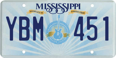 MS license plate YBM451