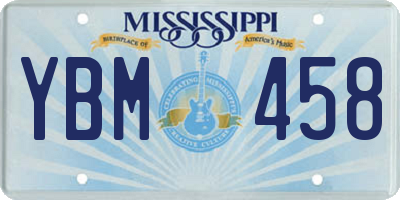 MS license plate YBM458