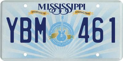MS license plate YBM461