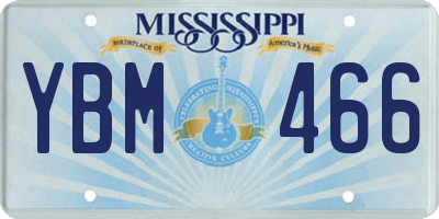 MS license plate YBM466