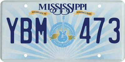MS license plate YBM473