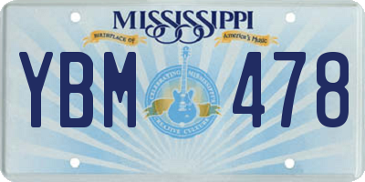 MS license plate YBM478