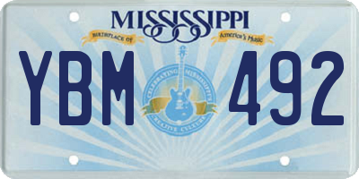 MS license plate YBM492