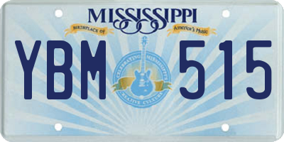 MS license plate YBM515