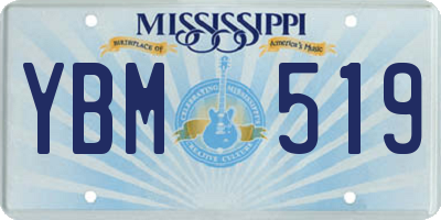 MS license plate YBM519