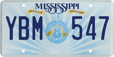 MS license plate YBM547