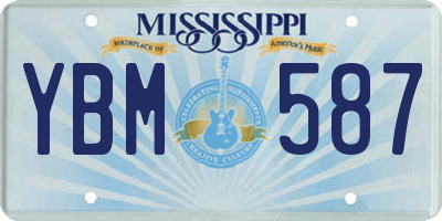 MS license plate YBM587