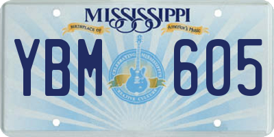 MS license plate YBM605