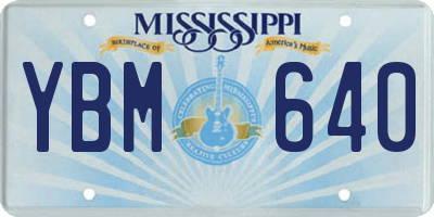 MS license plate YBM640