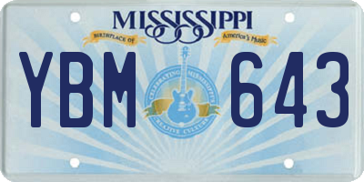 MS license plate YBM643