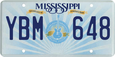 MS license plate YBM648
