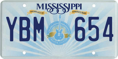 MS license plate YBM654