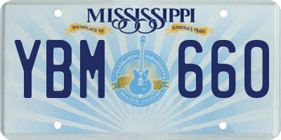 MS license plate YBM660