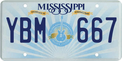 MS license plate YBM667