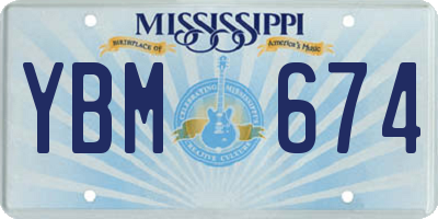 MS license plate YBM674