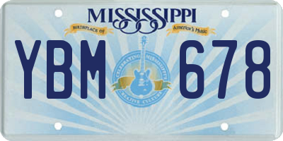 MS license plate YBM678