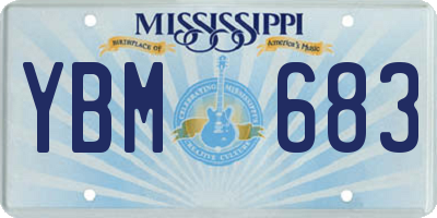MS license plate YBM683
