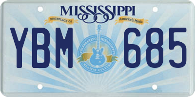 MS license plate YBM685