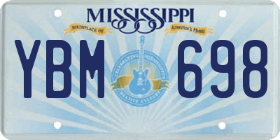 MS license plate YBM698