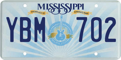 MS license plate YBM702