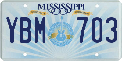 MS license plate YBM703