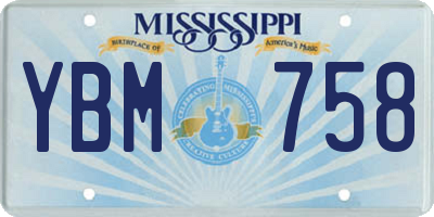 MS license plate YBM758