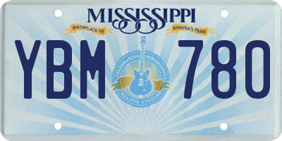 MS license plate YBM780