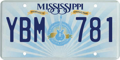MS license plate YBM781