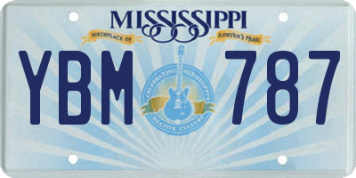 MS license plate YBM787