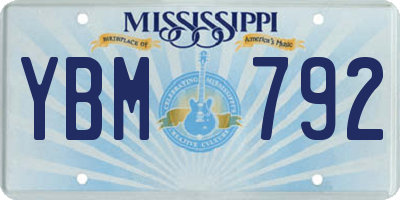 MS license plate YBM792