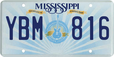 MS license plate YBM816