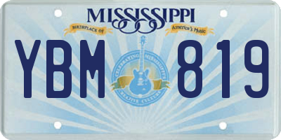 MS license plate YBM819