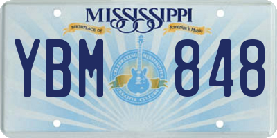 MS license plate YBM848