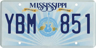 MS license plate YBM851