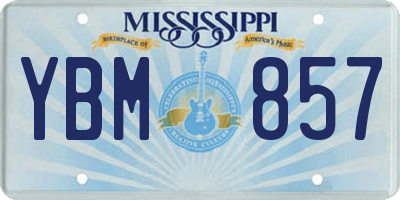 MS license plate YBM857