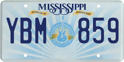 MS license plate YBM859