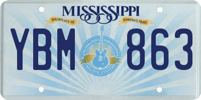 MS license plate YBM863