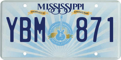 MS license plate YBM871