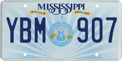 MS license plate YBM907