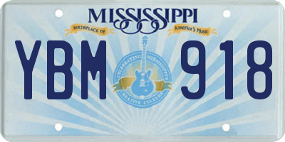 MS license plate YBM918