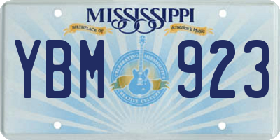 MS license plate YBM923