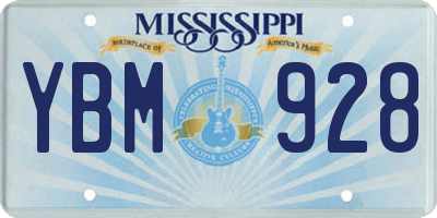 MS license plate YBM928