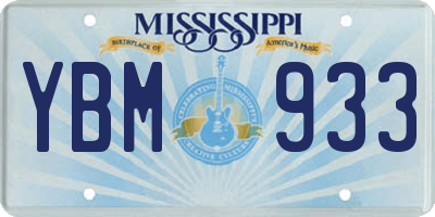 MS license plate YBM933