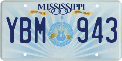 MS license plate YBM943
