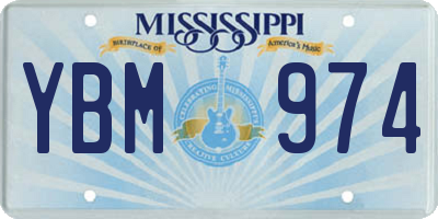 MS license plate YBM974