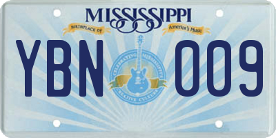 MS license plate YBN009