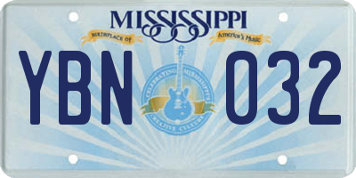 MS license plate YBN032
