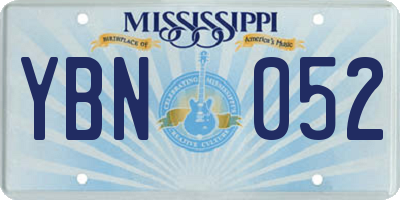 MS license plate YBN052