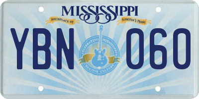 MS license plate YBN060