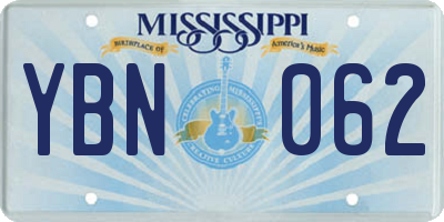 MS license plate YBN062